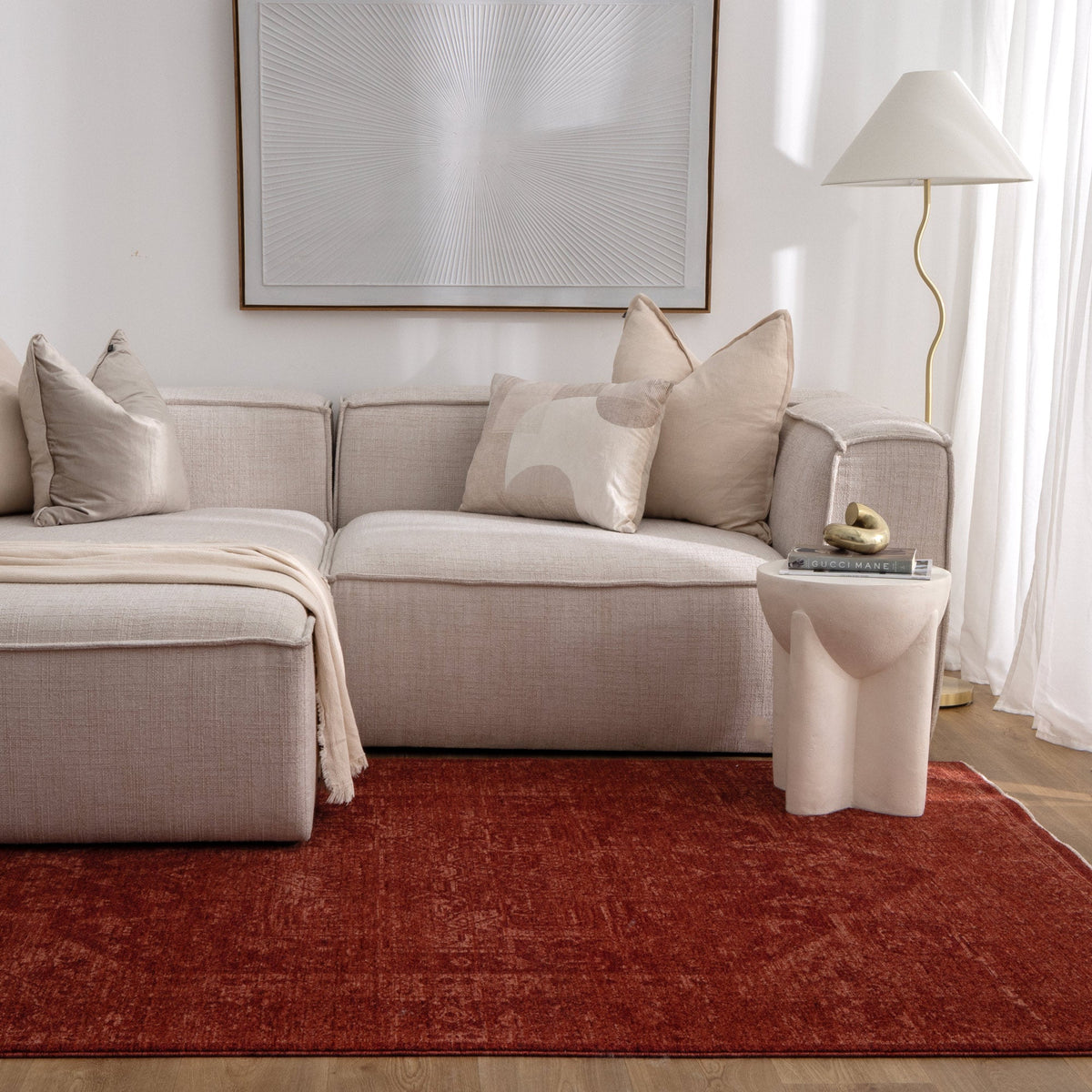 Herris Distressed Medallion Rust Rug - 11101