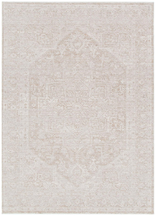 Herris Distressed Medallion Beige Rug - 11102