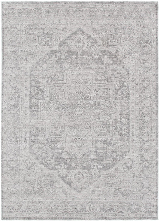 Herris Distressed Medallion Grey Rug - 11103