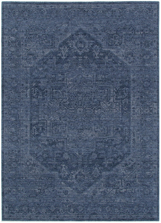 Herris Distressed Medallion Blue Rug - 11104