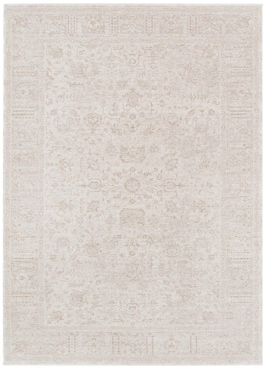 Herris Distressed Border Beige Rug - 11106