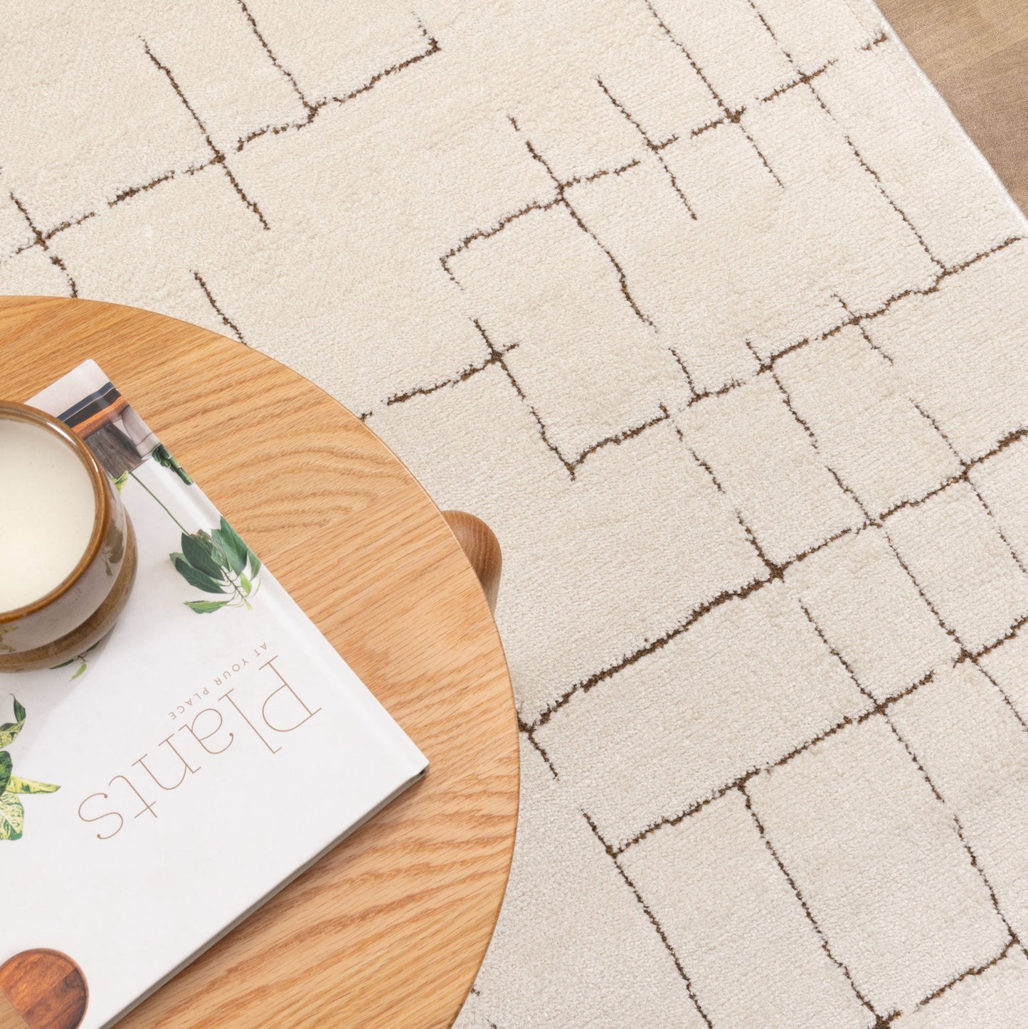 Mila Abstract Lines Brown Cream Rug - MIL10
