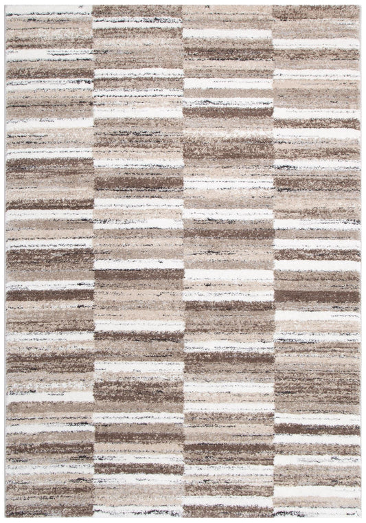 Nola Shapes Beige Brown Rug - N002