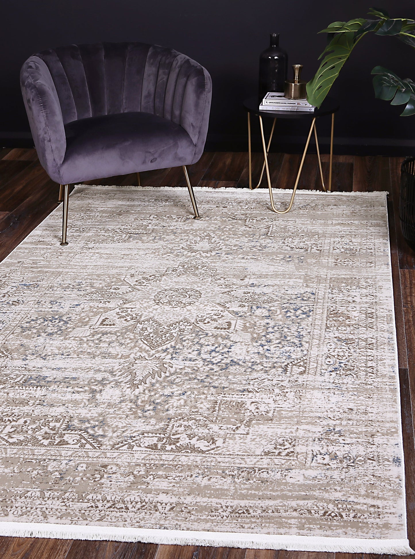 PARADISE MEDALLION BEIGE BLUE 20006