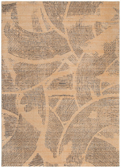 City Abstract Paintbrush Gold Rug - C104