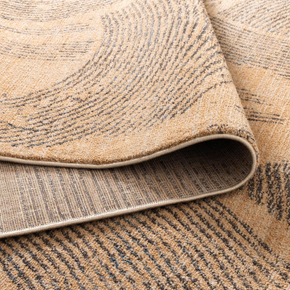 City Abstract Paintbrush Gold Rug - C104