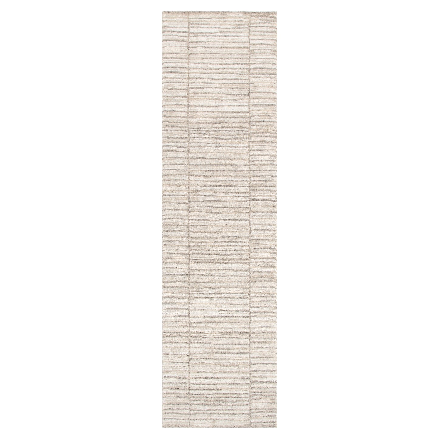 City Distressed Thick Lines Beige Grey Rug - C107