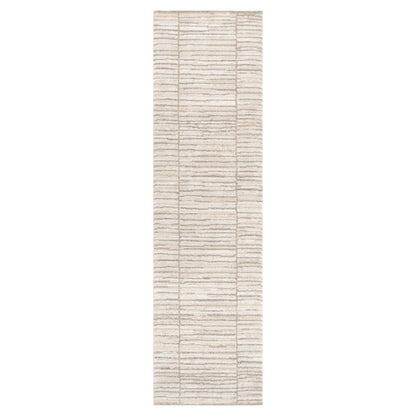 City Distressed Thick Lines Beige Grey Rug - C107