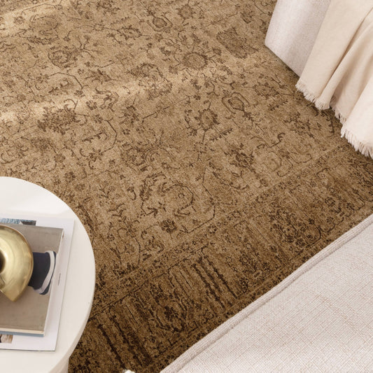 Herris Distressed Border Mustard Rug - 11105