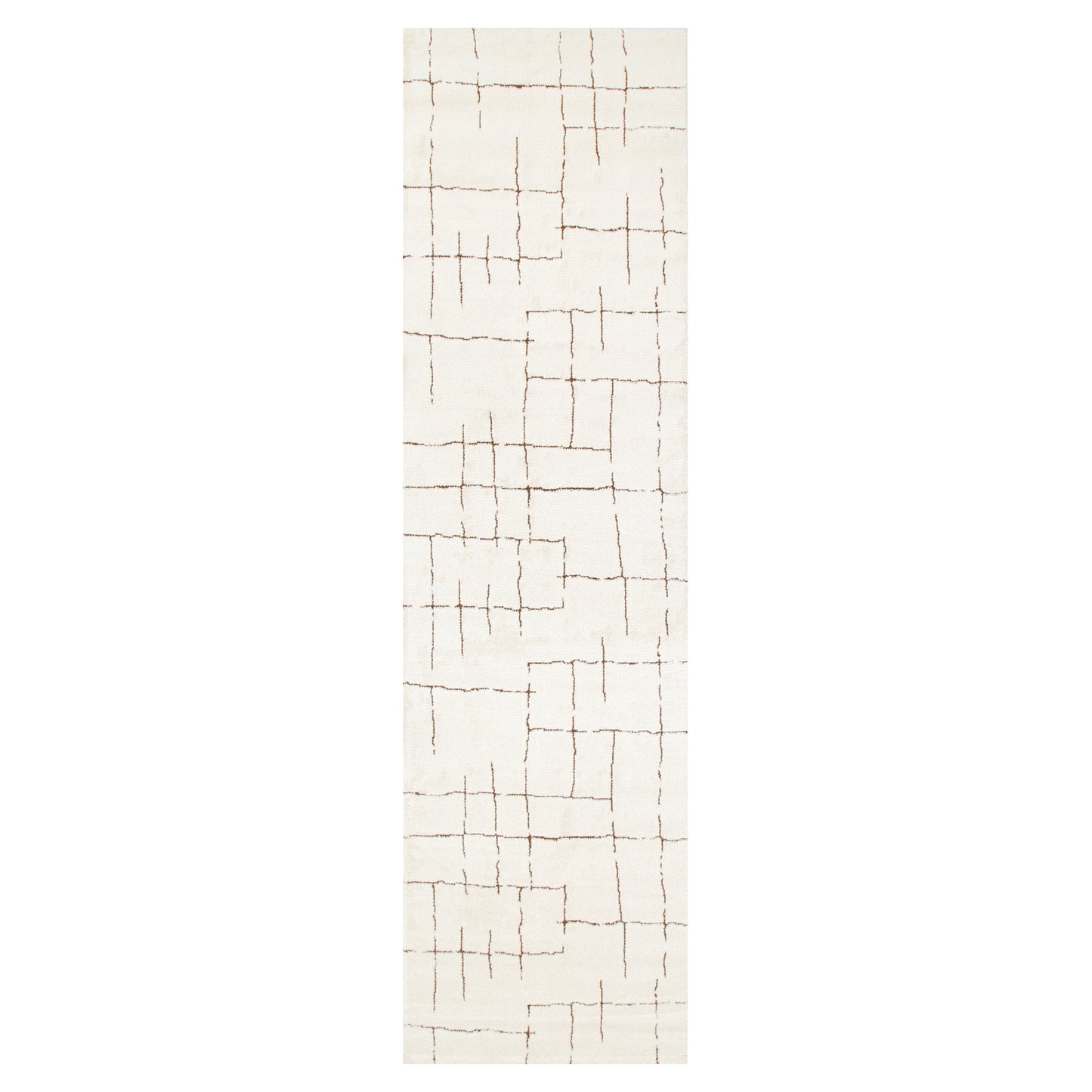 Mila Abstract Lines Brown Cream Rug - MIL10