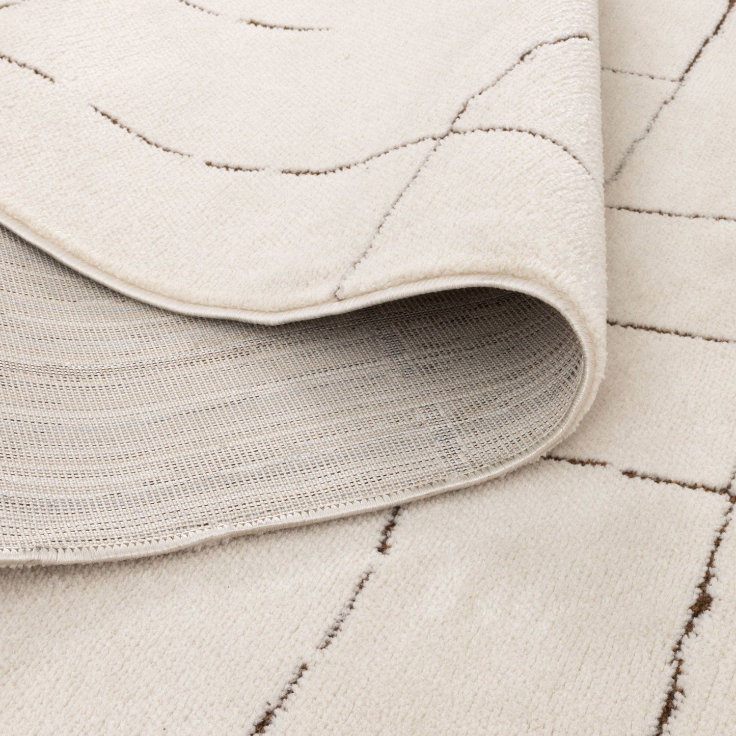 Mila Abstract Lines Brown Cream Rug - MIL10