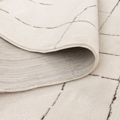 Mila Abstract Lines Brown Cream Rug - MIL10