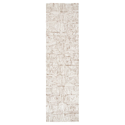 Mila Geometric Squares Cream Brown Rug - MIL8