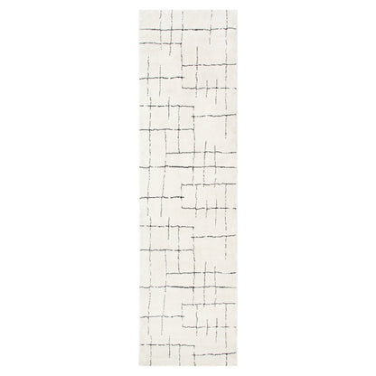Mila Abstract Lines Black Cream Rug - MIL9