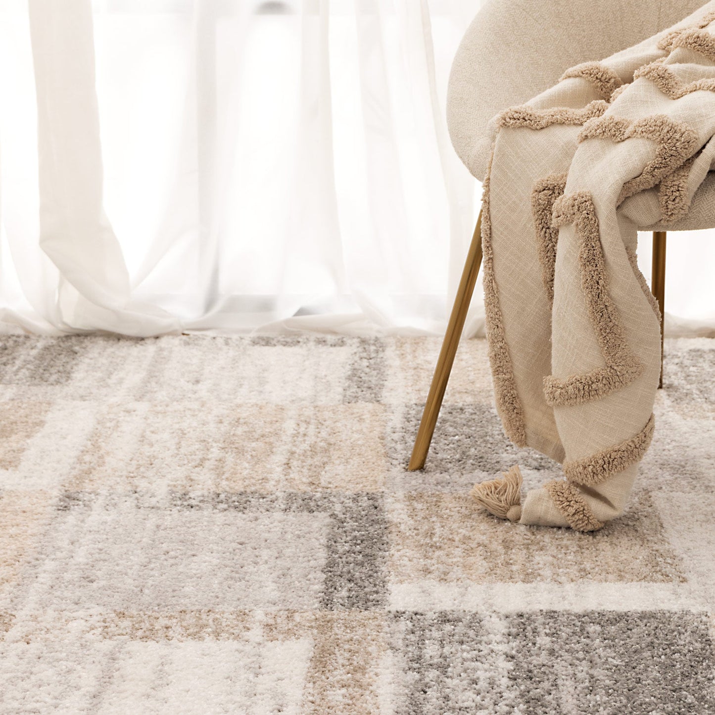 Nola Squares Neutral Rug - N001