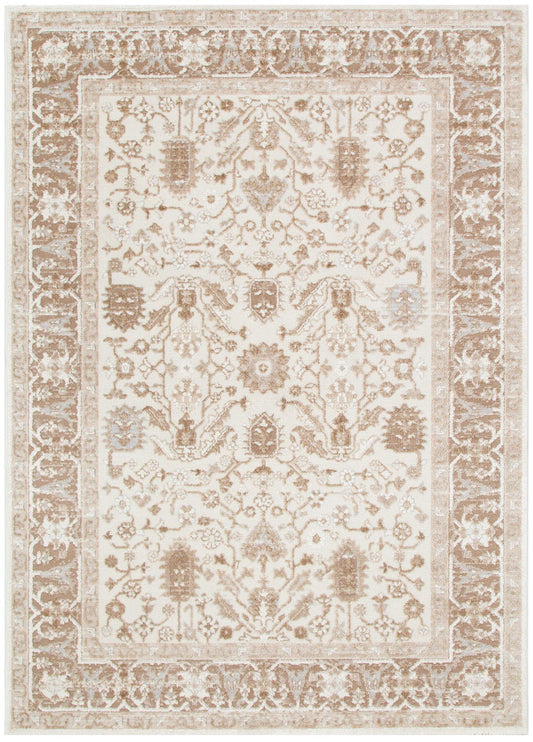 Sierra  Oriental Border Beige Rug